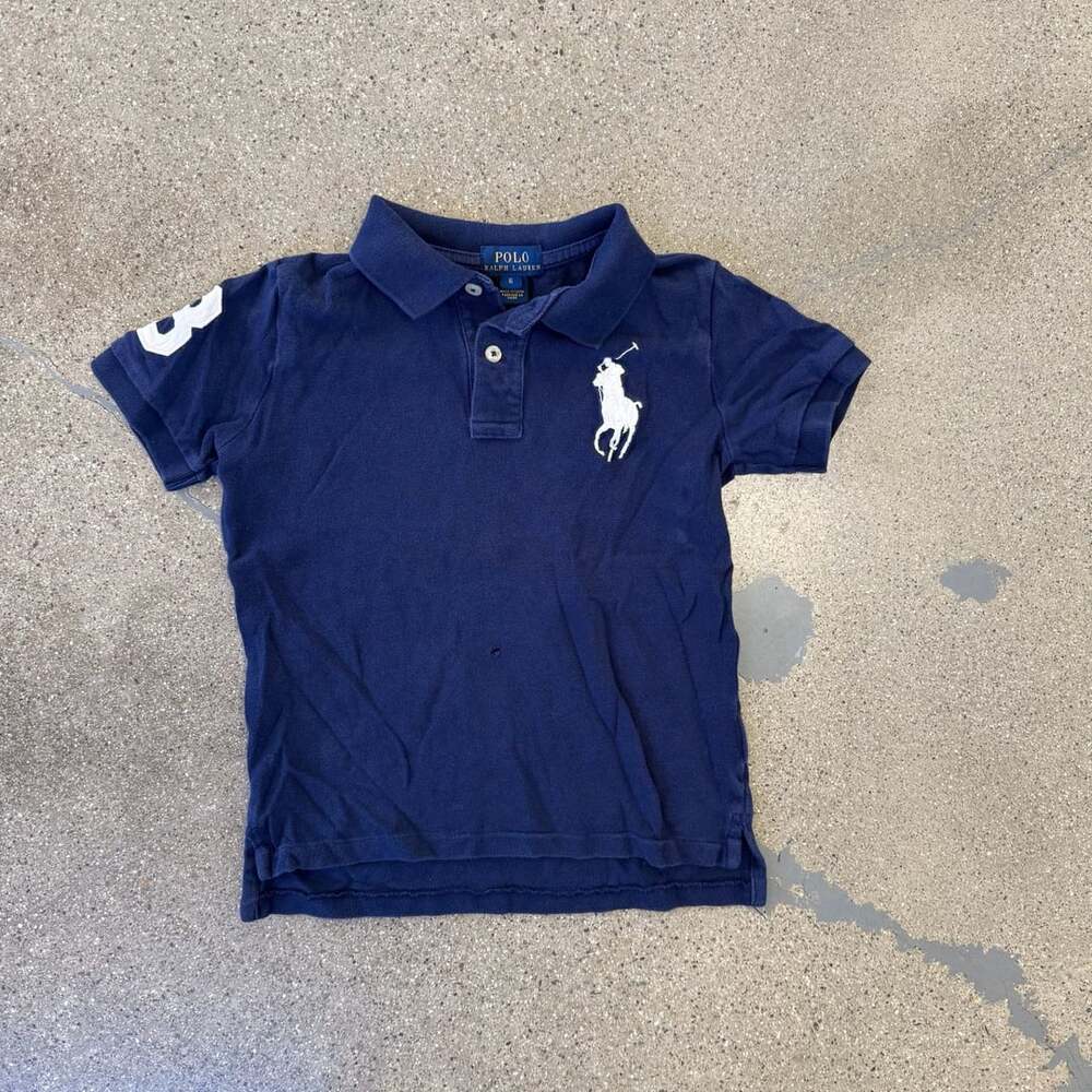 Polo Ralph Lauren Kids Big Pony Navy Cotton Tee Size 6